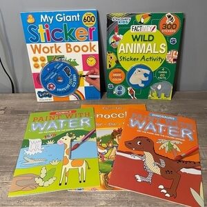 Kids Bundle of Sticker Coloring Paint Books